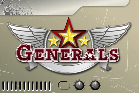Generals splash screen with winged star logo on a distressed military-style interface.