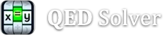 QED Solver logo lockup with the app icon and QED Solver wordmark.